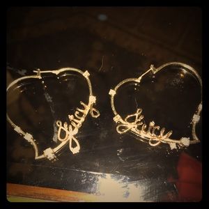 Juicy Couture heart hoop earrings